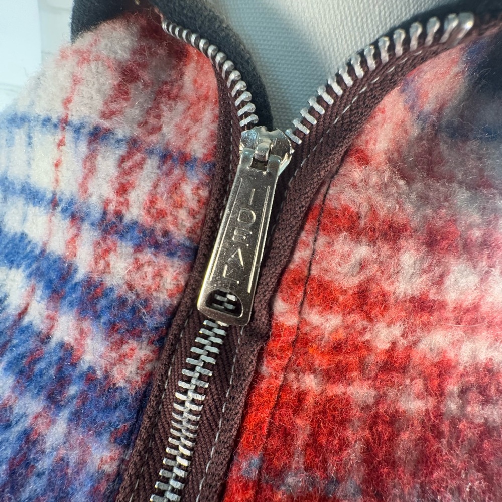Vintage Reversible Wool Plaid Cape with Zipper - Picture 5 of 13